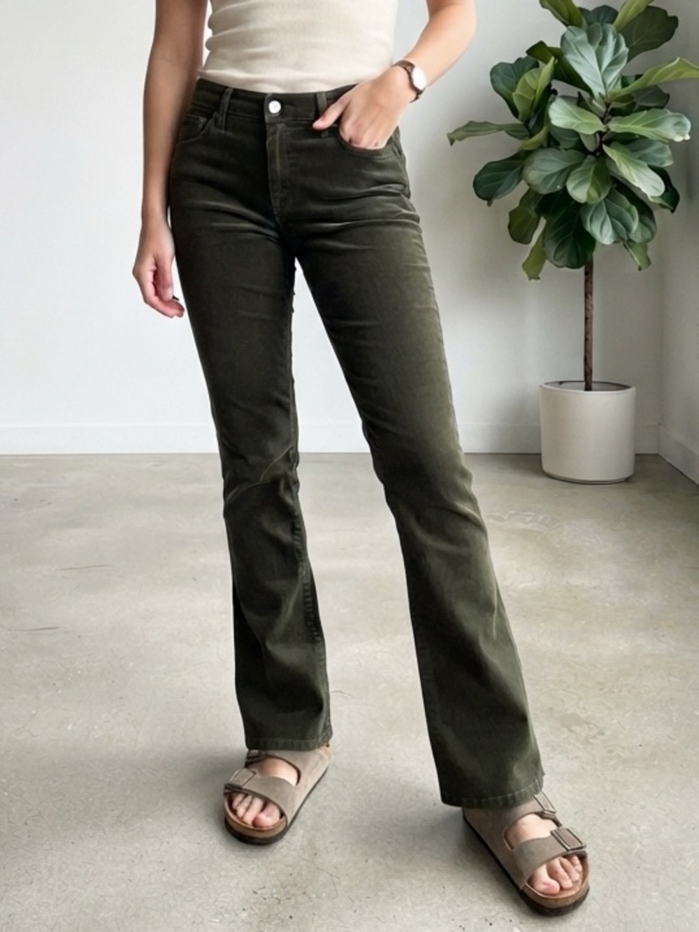 GAP Olive Green Baby Boot Cut Corduroy Jeans